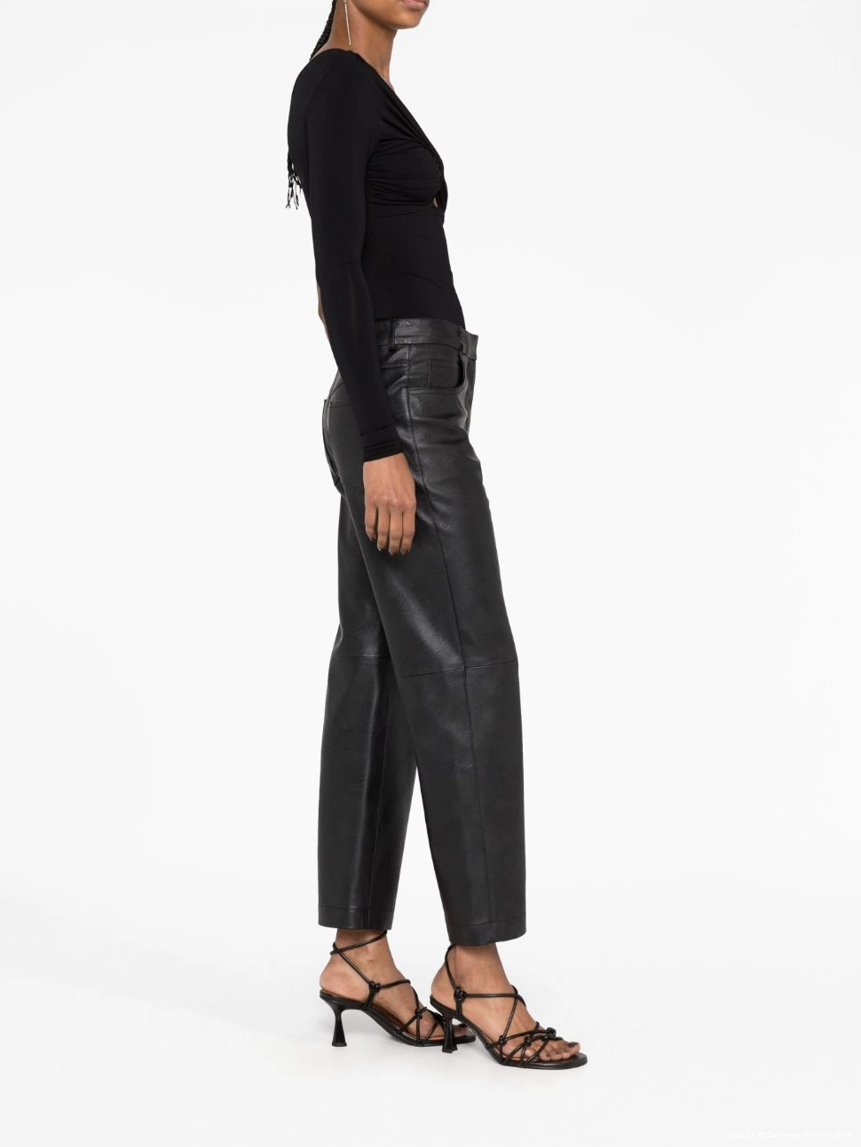 Affordable Women Stella trousers straight-leg McCartney faux-leather 0504